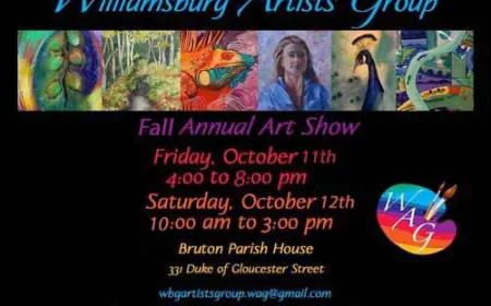 Williamsburg Artist Group – Art Sale at Bruton Parish House – Friday October 11 & Saturday October 12, 2024