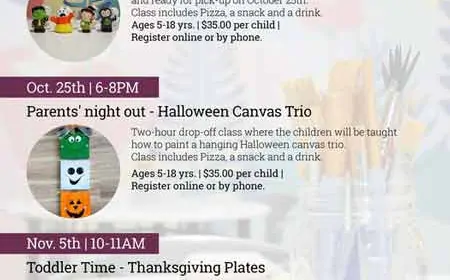 Studio Events at Paint on Pottery