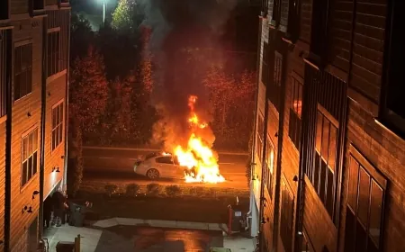 PHOTOS: Car catches fire near Rocketts Landing in Henrico