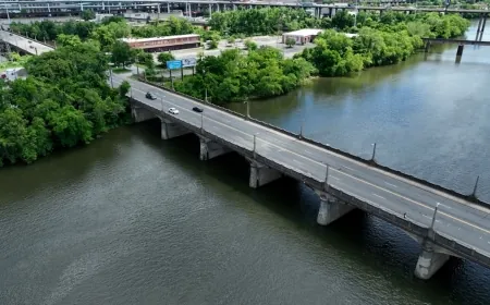 Richmond residents walk Mayo Bridge to see how a new bridge will impact traffic