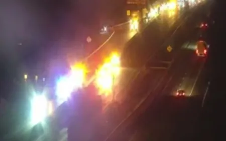 Vehicle crash caused traffic jam on I-95 in Prince George County