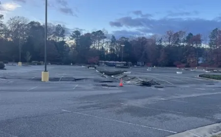 Underground fire causes part of Virginia parking lot to collapse