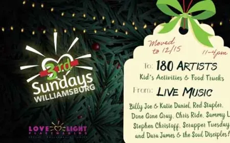 2nd Sundays Art & Music Festival in Williamsburg will be on December 15 this month!