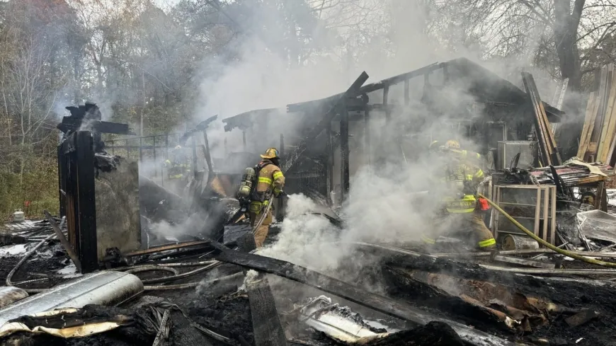 PHOTOS: Police investigating Chesterfield garage fire