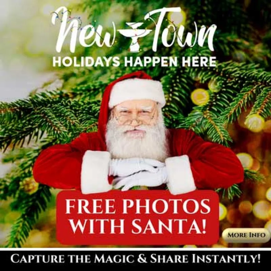 Free Photos with Santa in New Town Williamsburg 2024! See dates and times