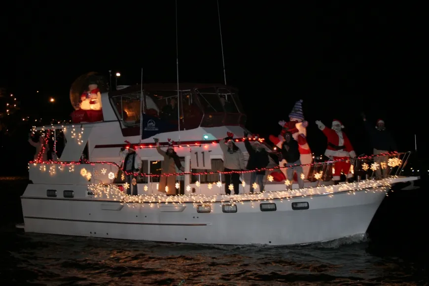 Lighted Boat Parade in Yorktown on Saturday December 7