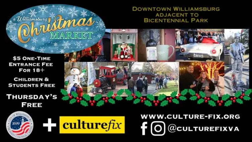 Williamsburg Christmas Market – Vendors, Live Entertainment, Photo Ops with Santa & More!