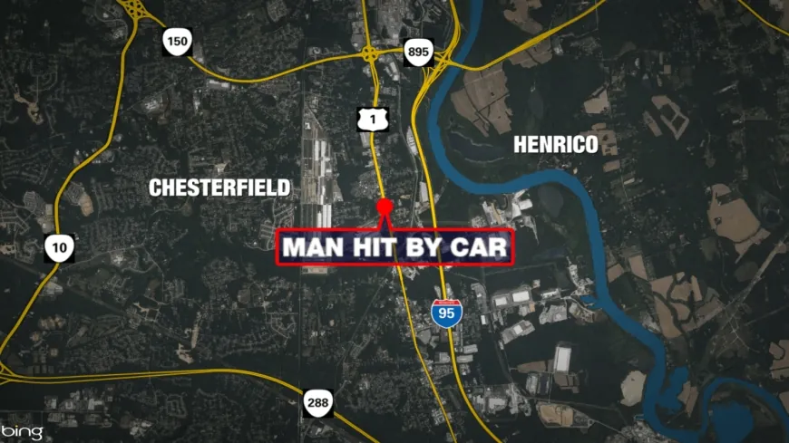 Man found in ditch after driver hit him in Chesterfield