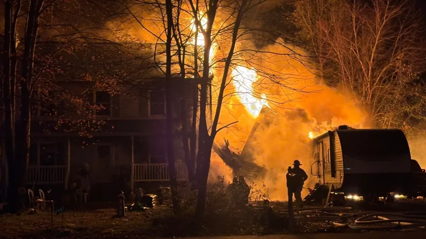 Two Chesterfield residents displaced after total loss house fire