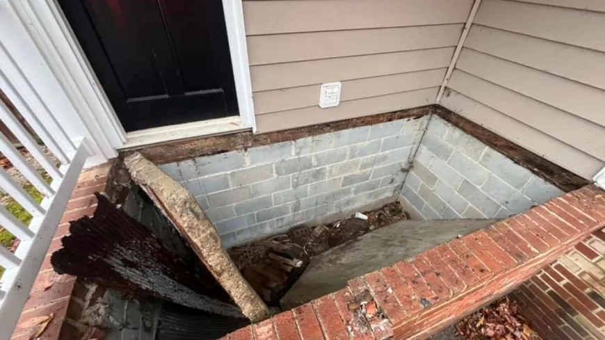 PHOTOS: Three people fall into hole after porch collapses in Chesterfield County