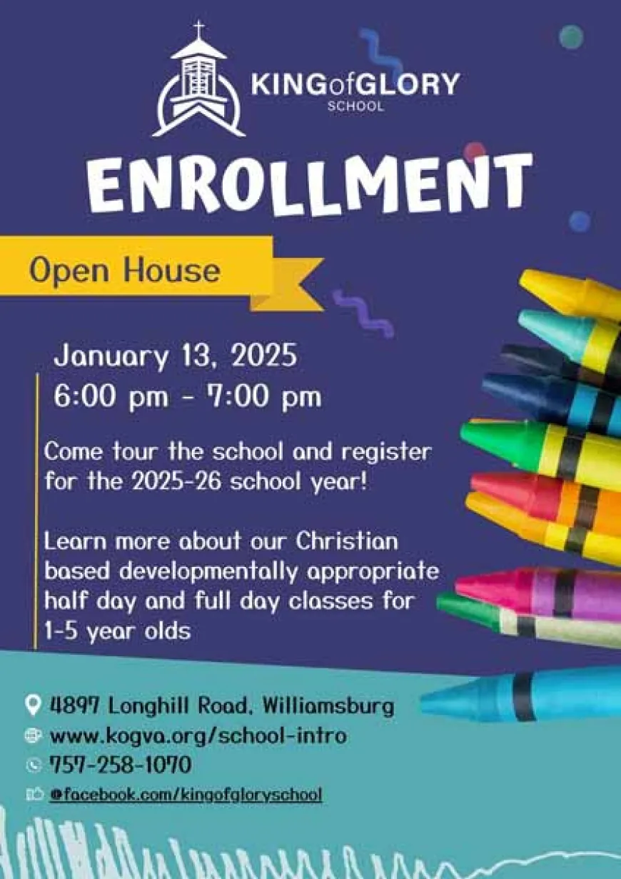 King of Glory Preschool Open House – January 13, 2025