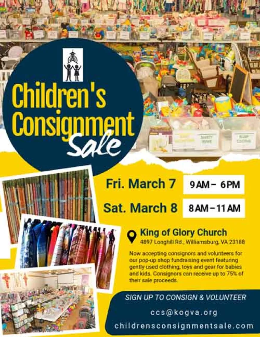 King of Glory Children’s Consignment Sale – March 7 & 8