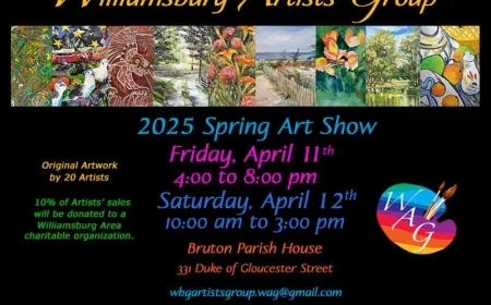 Williamsburg Artist Group – Art Sale at Bruton Parish House – Friday April 11 & Saturday April 12, 2025