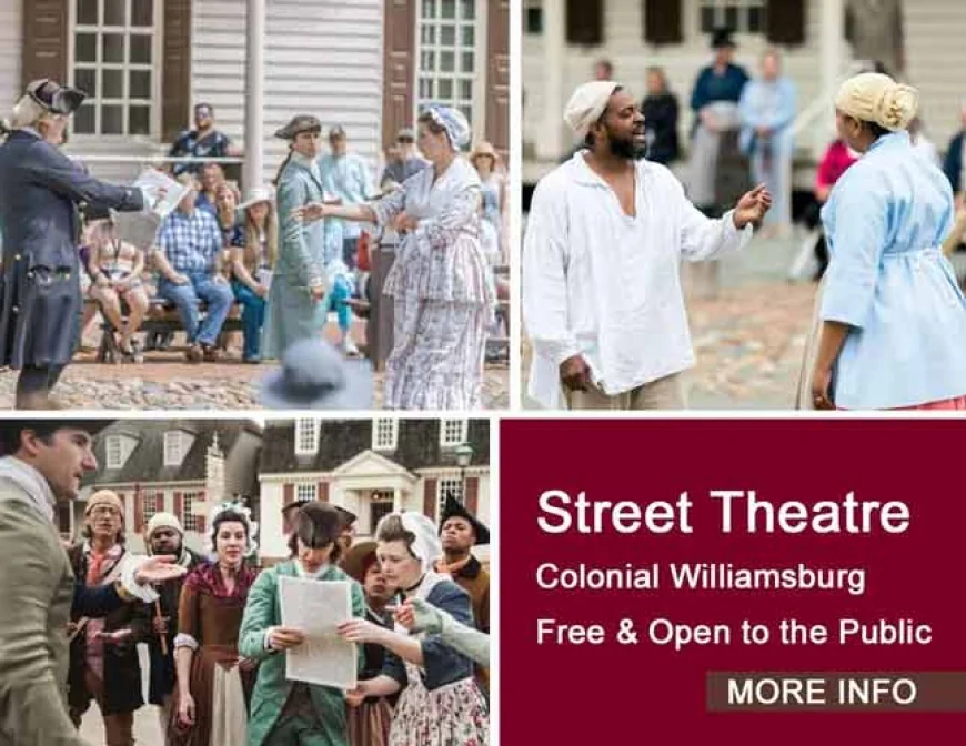 Street Theatre – FREE & Open to the Public in Colonial Williamsburg – Spring 2025