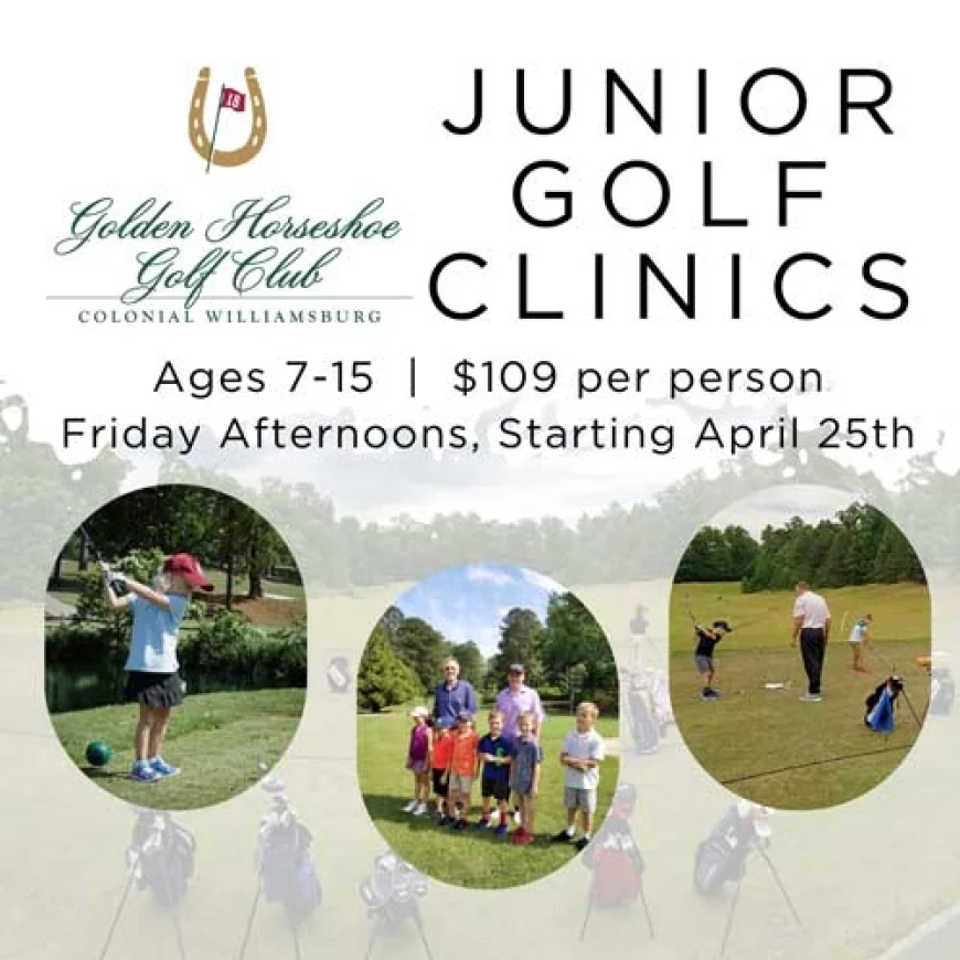 Junior Golf Program – Registering Now – Colonial Williamsburg Green Course – April 25 – May 23