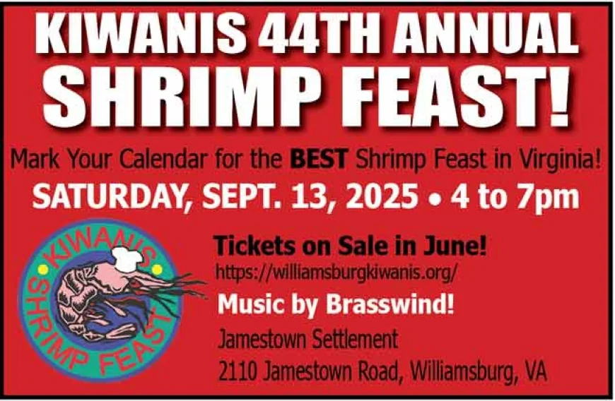 Annual Kiwanis Shrimp Feast is September 13 – Mark Your Calendar!