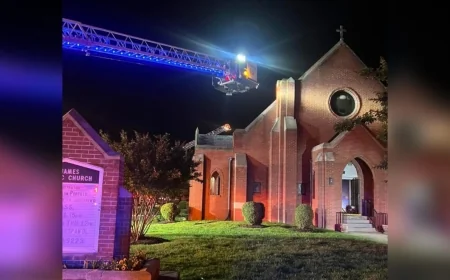‘That’s the Temple of God!’: Hopewell neighbors stunned after flames take over Catholic Church leaving ‘extensive damage’