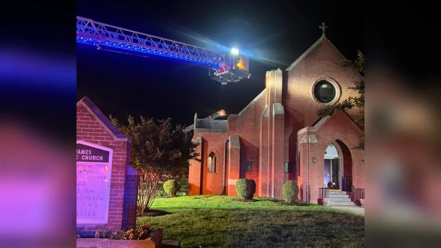 ‘That’s the Temple of God!’: Hopewell neighbors stunned after flames take over Catholic Church leaving ‘extensive damage’