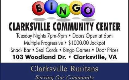 On Tuesday, October 14, 2025 at 07:00 pm - CLARKSVILLE RURITANS: BINGO hosted by the Clarksville Ruritans on Tuesdays