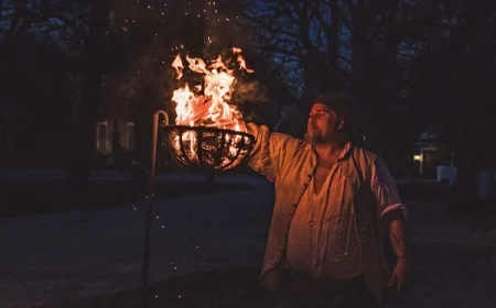 Lighting of the Cressets with Strolling Musicians on DoG St in Colonial Williamsburg