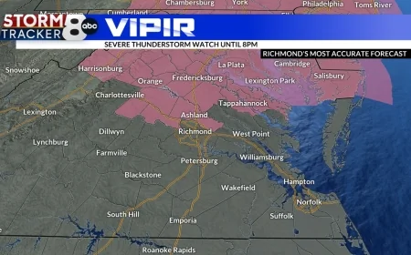 Severe thunderstorm watch issued for some Central Virginia localities