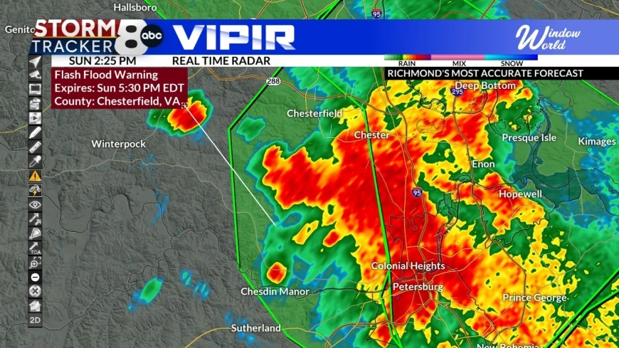 Flash flood warning issued for some Central Virginia localities