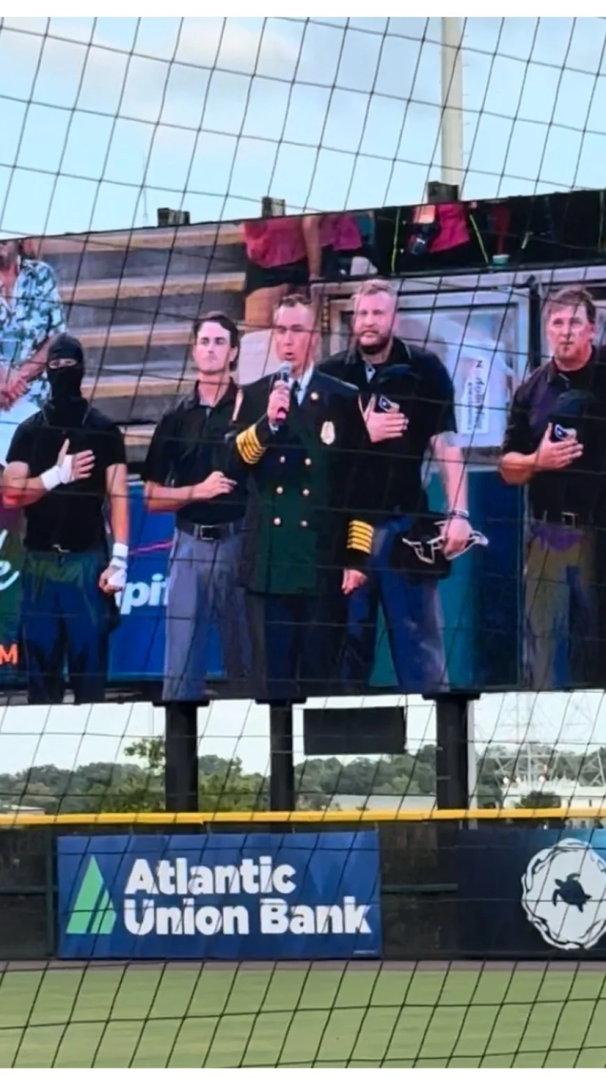 ‘That’s a really proud moment for me’: Powhatan fire chief sings National Anthem at Banana Ball baseball game