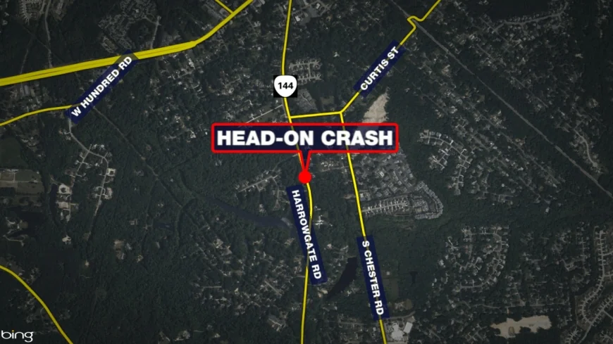 Two people in hospital after head-on crash on Chesterfield