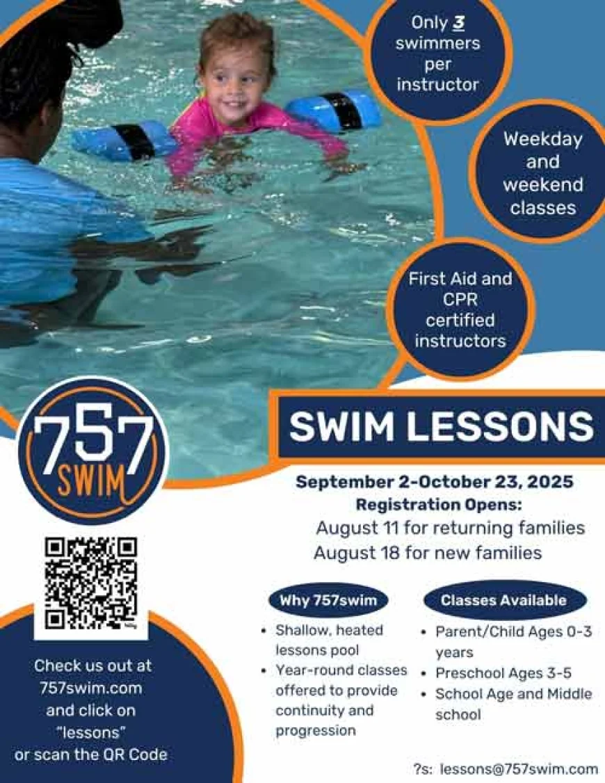 Signup for Swim Lessons at 757swim! Lessons start September 2