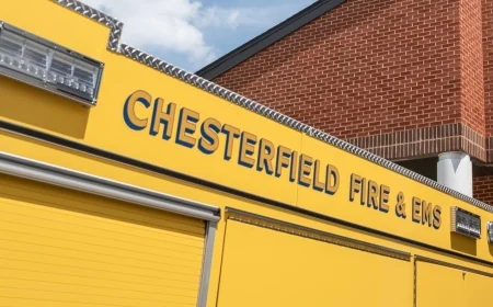 Chesterfield firefighters battle Labor Day brush fire behind Walmart