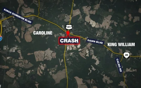 Driver injured after three-vehicle crash in Caroline County