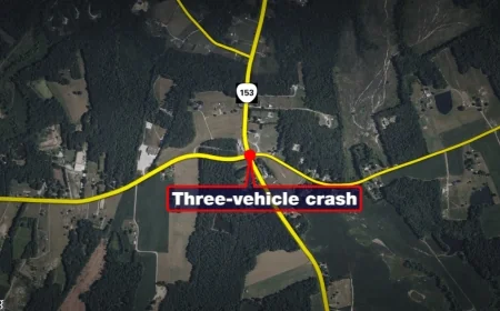Three injured after three-vehicle crash in Amelia County