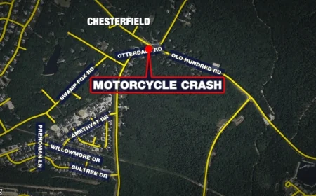 Man dead after motorcycle crash off Otterdale Road in Chesterfield