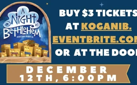 A Night in Bethlehem – Bring family to a living nativity and walk thru the ancient town of Bethlehem at King of Glory – Friday, Dec 12, 2025
