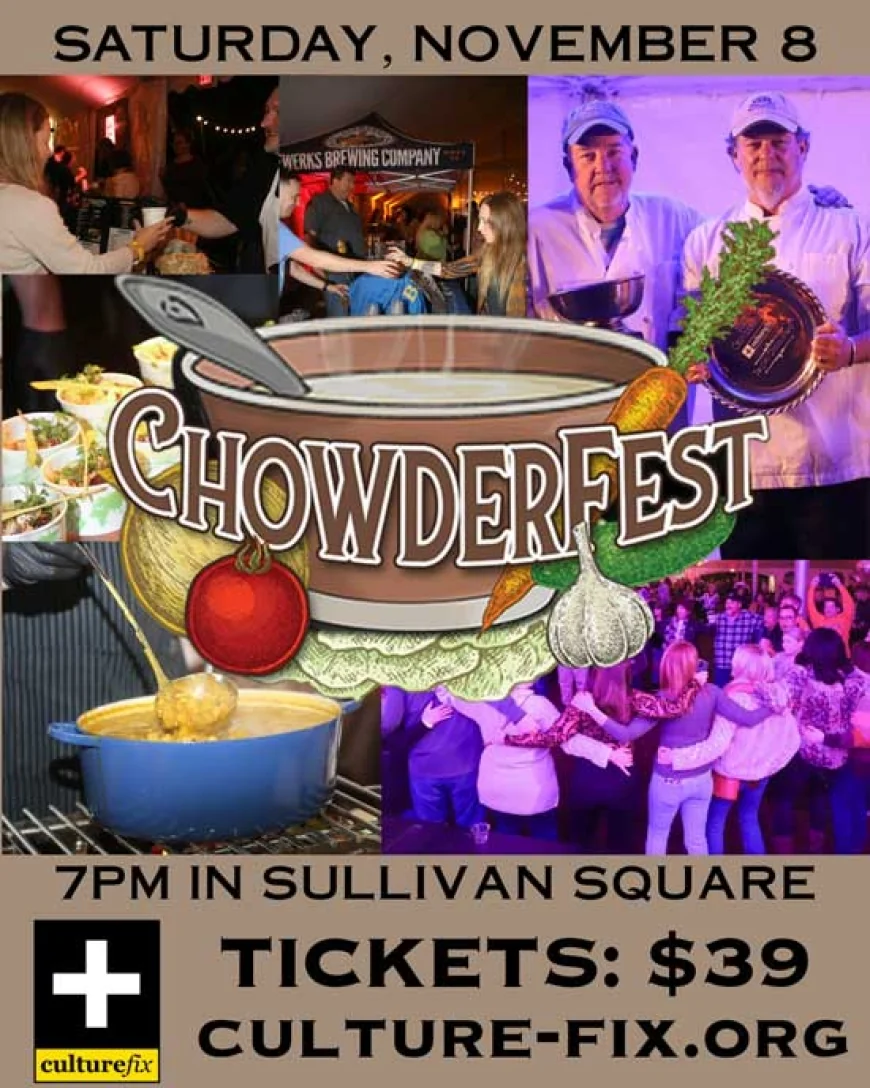 Chowderfest is back! Get your tickets for Saturday November 8 with live music by Skinner Box