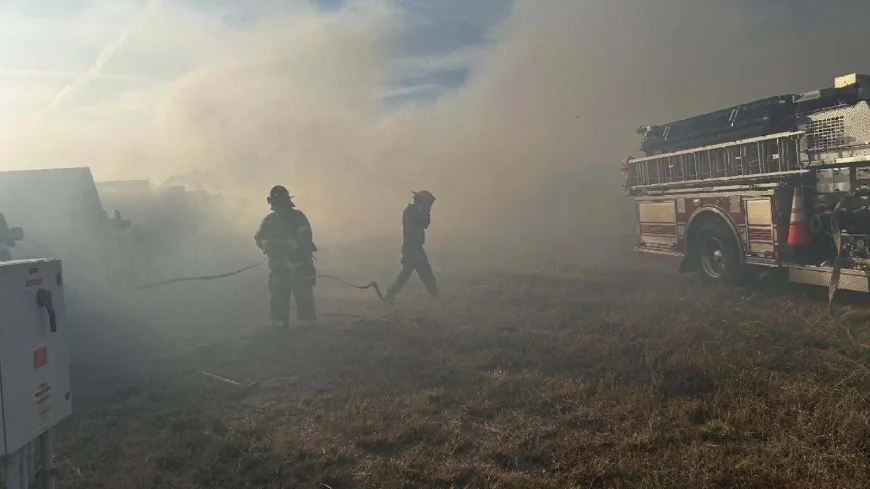 PHOTOS: Brush fire sparked on Prince George solar farm