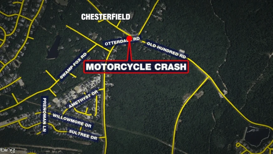 Man dead after motorcycle crash off Otterdale Road in Chesterfield
