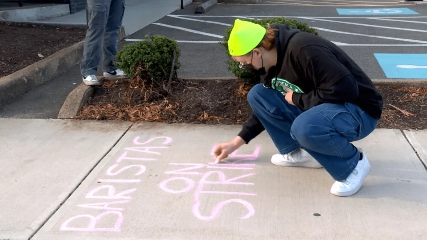 ‘We want dignity and respect’: Richmond Starbucks baristas strike on Red Cup Day as contract tensions rise
