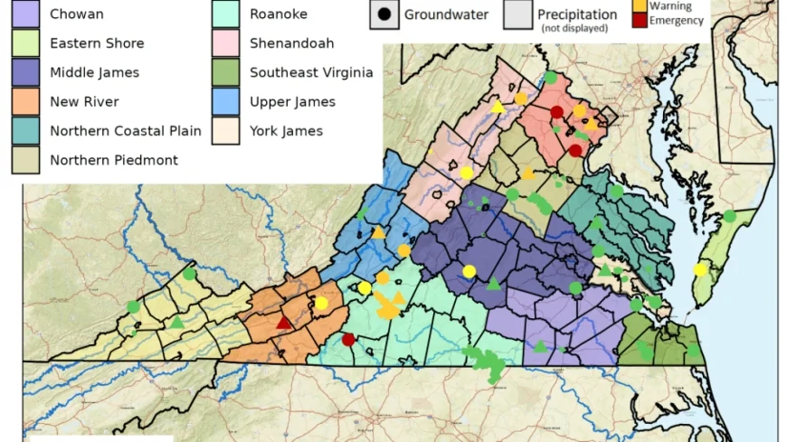 Drought watch advisory expands to 50 counties, 23 cities in Virginia