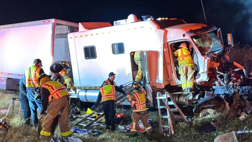 Person injured after crash involving dump truck, tractor-trailer on I-64 in Goochland