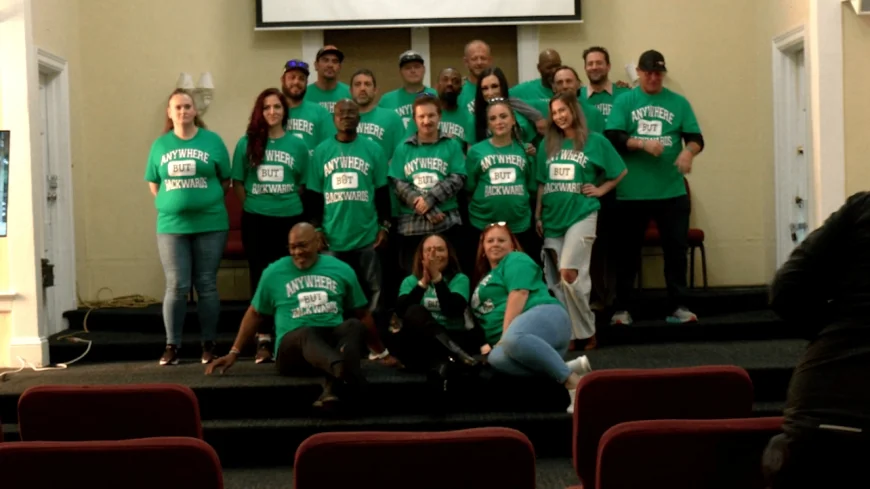 ‘Anywhere but backwards’: 17 graduate re-entry program, celebrate sobriety