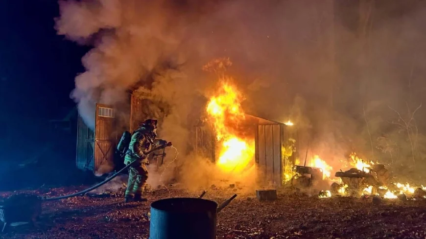 PHOTOS: No one injured after fire blazes from Prince George sheds