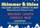 Shimmer & Shine Holiday Lights Contest & Driving Map in Williamsburg & Yorktown Areas – Best Christmas Lights Williamsburg!