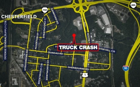 One dead after truck crash in Chesterfield County