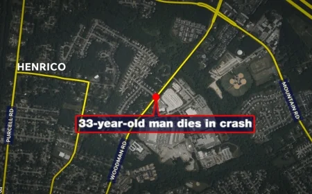 33-year-old man dies in single-vehicle crash in Henrico County