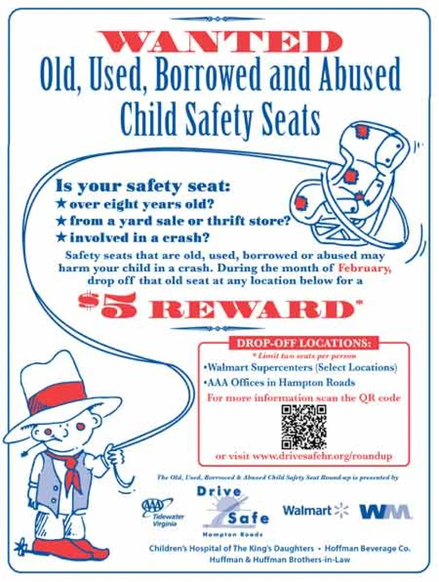 Receive $5 for Old, Used, Borrowed and Abused Car Seats in February
