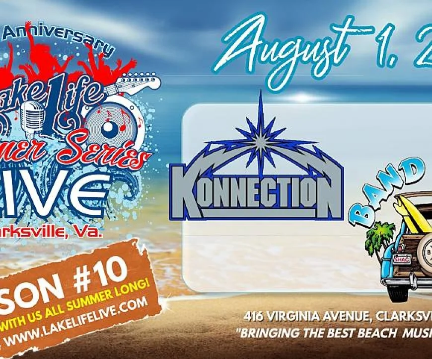 On Saturday, August 1, 2026 at 04:00 pm - LAKE LIVE SUMMER SERIES: Konnection Band with the Band of Oz!