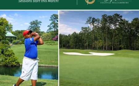 Junior Golf Clinics – Registering Now – at Colonial Williamsburg Green Course – Spring 2026