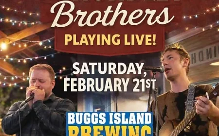 On Saturday, February 21, 2026 at 06:00 pm - BUGGS ISLAND BREWING: The Hundley Brothers Live at BIB