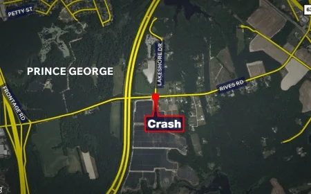 Woman hospitalized after four-vehicle crash in Prince George